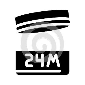 24m period after opening package glyph icon vector illustration