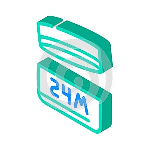 24m period after opening package isometric icon vector illustration