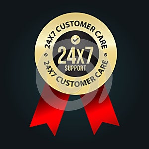 24X7 customer care service symbol