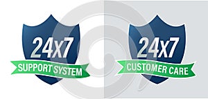 24x7  customer care vector icon. fulltime customer care