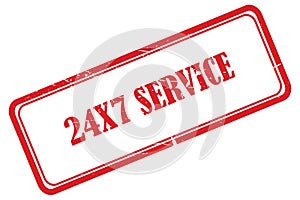 24x7 service stamp on white