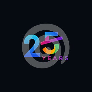 25 Anniversary Gradient Numbers Design For Celebrate