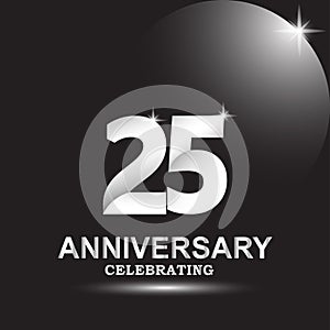 25 anniversary logo vector template. Design for banner, greeting cards or print