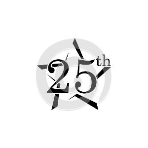 25 anniversary sign. Element of anniversary sign. Premium quality graphic design icon. Signs and symbols collection icon for websi