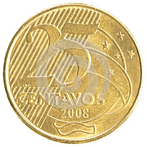 25 Brazilian real centavos coin