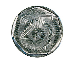 25 Centavos coin. Bank of Brazil. Obverse, 1994