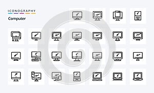 25 Computer Line icon pack