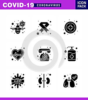 25 Coronavirus Emergency Iconset Blue Design such as health care, heart, medical, beat, medical