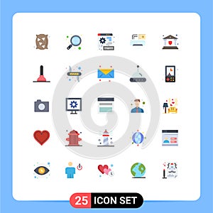 25 Creative Icons Modern Signs and Symbols of bank, ac, study, aircondition, gear