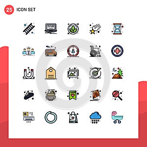 25 Creative Icons Modern Signs and Symbols of career, time, flower, seo, star