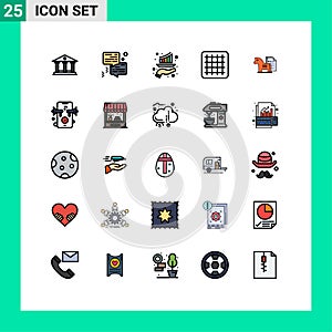 25 Creative Icons Modern Signs and Symbols of chess, advantage, graph, strategy, gird