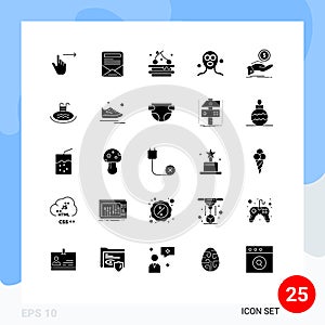 25 Creative Icons Modern Signs and Symbols of debt, help, tart, relaxation, cosmetics