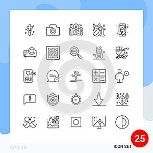 25 Creative Icons Modern Signs and Symbols of home wifi, home automation, file, domestics, oil