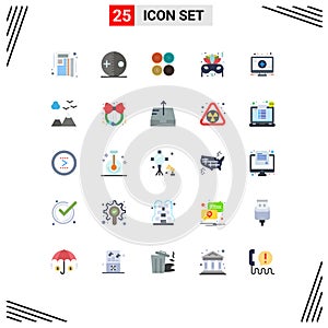 25 Creative Icons Modern Signs and Symbols of party, costume, clock, world time, time zone