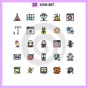 25 Creative Icons Modern Signs and Symbols of test, page, present, interface, party