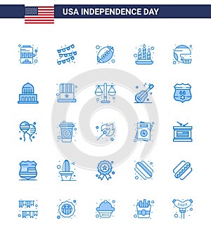 25 Creative USA Icons Modern Independence Signs and 4th July Symbols of sport; football; rugby; american; fire