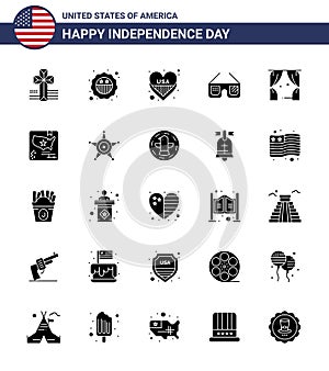 25 Creative USA Icons Modern Independence Signs and 4th July Symbols of theatre; entertainment; heart; usa; glasses