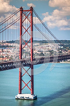 The 25 de Abril Bridge is a bridge connecting the city of Lisbon