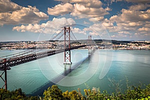 The 25 de Abril Bridge is a bridge connecting the city of Lisbon