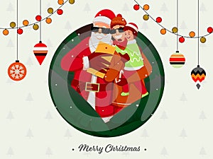 25 december avatar background ball bauble boy cartoon celebration character cheerful