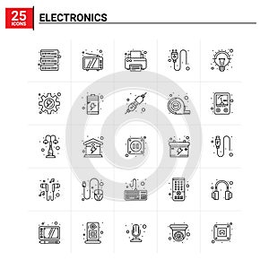 25 Electronics icon set. vector background