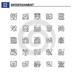 25 Entertainment icon set. vector background