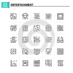 25 Entertainment icon set. vector background