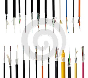 25 Fiber optical cable isolated on white