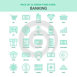 25 Green Banking Icon set
