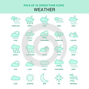 25 Green Weather Icon set