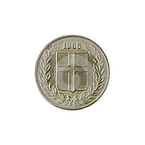 25 icelandic aurar coin 1966 reverse