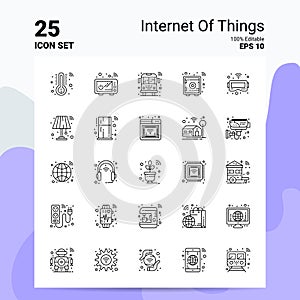 25 Internet Of Things Icon Set. 100% Editable EPS 10 Files. Business Logo Concept Ideas Line icon design