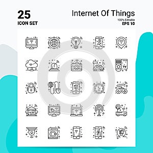 25 Internet Of Things Icon Set. 100% Editable EPS 10 Files. Business Logo Concept Ideas Line icon design