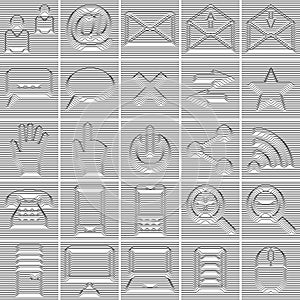 25 Isolated Internet and Communication icons set