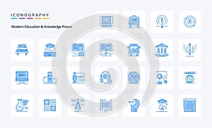 25 Modern Education And Knowledge Power Blue icon pack