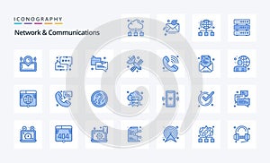 25 Network And Communications Blue icon pack