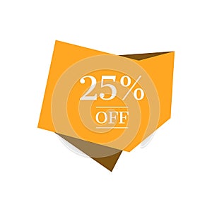 25% off Sale 25 percent Discount Marketing Promotional Poster Banner Design Vector Illustration