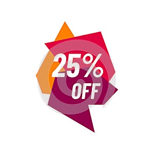 25% off Sale 25 percent Discount Marketing Promotional Poster Banner Design Vector Illustration