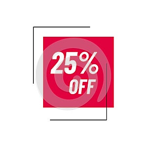 25% off Sale 25 percent Discount Marketing Promotional Poster Banner Design Vector Illustration