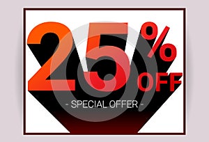 25% OFF Sale. Discount special offer promo advertising car2