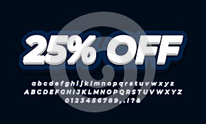 25% off twenty five percent sale discount promotion text  3d blue design