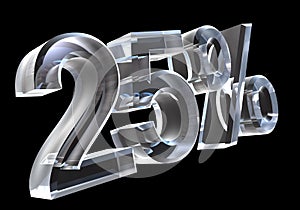 25 percent in glass (3D)