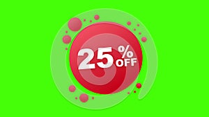25 percent OFF Sale Discount Banner. Discount offer price tag. 25 percent discount promotion flat icon with long shadow