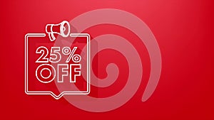 25 percent OFF Sale Discount Banner with megaphone. Discount offer price tag. 25 percent discount promotion 3d icon