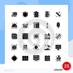 25 Solid Glyph concept for Websites Mobile and Apps go, seo, energy, search, fast