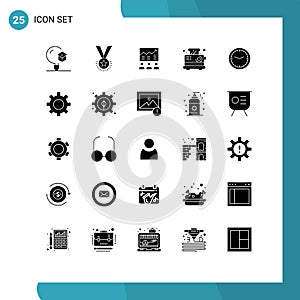25 Solid Glyph concept for Websites Mobile and Apps success, efforts, rank, chart, arrow