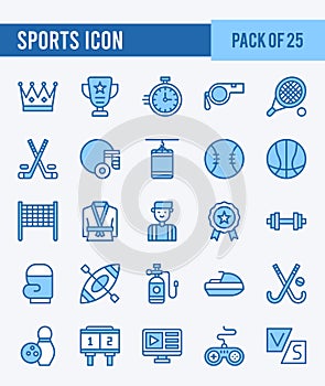 25 Sports. Two Color icons Pack. vector illustration