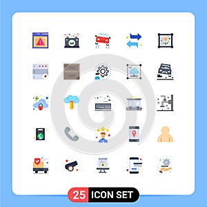 25 Thematic Vector Flat Colors and Editable Symbols of patch, left, electric, switch, skidding