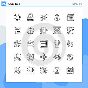 25 Thematic Vector Lines and Editable Symbols of online consultant, customer, health, consulting, support