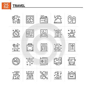 25 Travel icon set. vector background